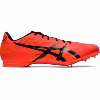 Asics Hyper Md 7 - Miesten Piikkarit - Oranssi Punainen/Mustat